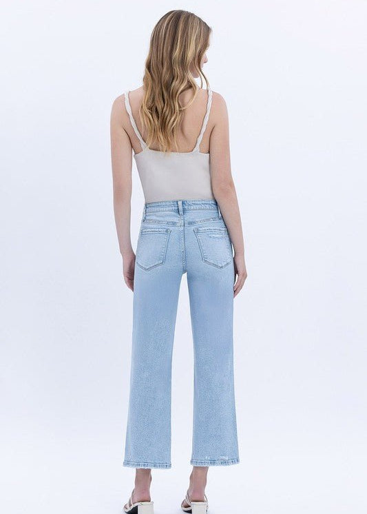 Vervet Light Reverent Wash Crop Slim Wide Leg - The Nines
