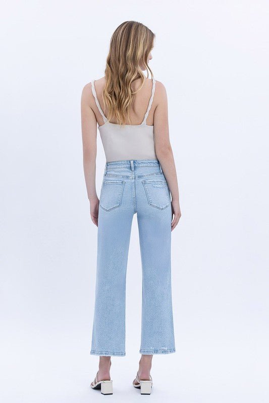 Vervet Light Reverent Wash Crop Slim Wide Leg - The Nines