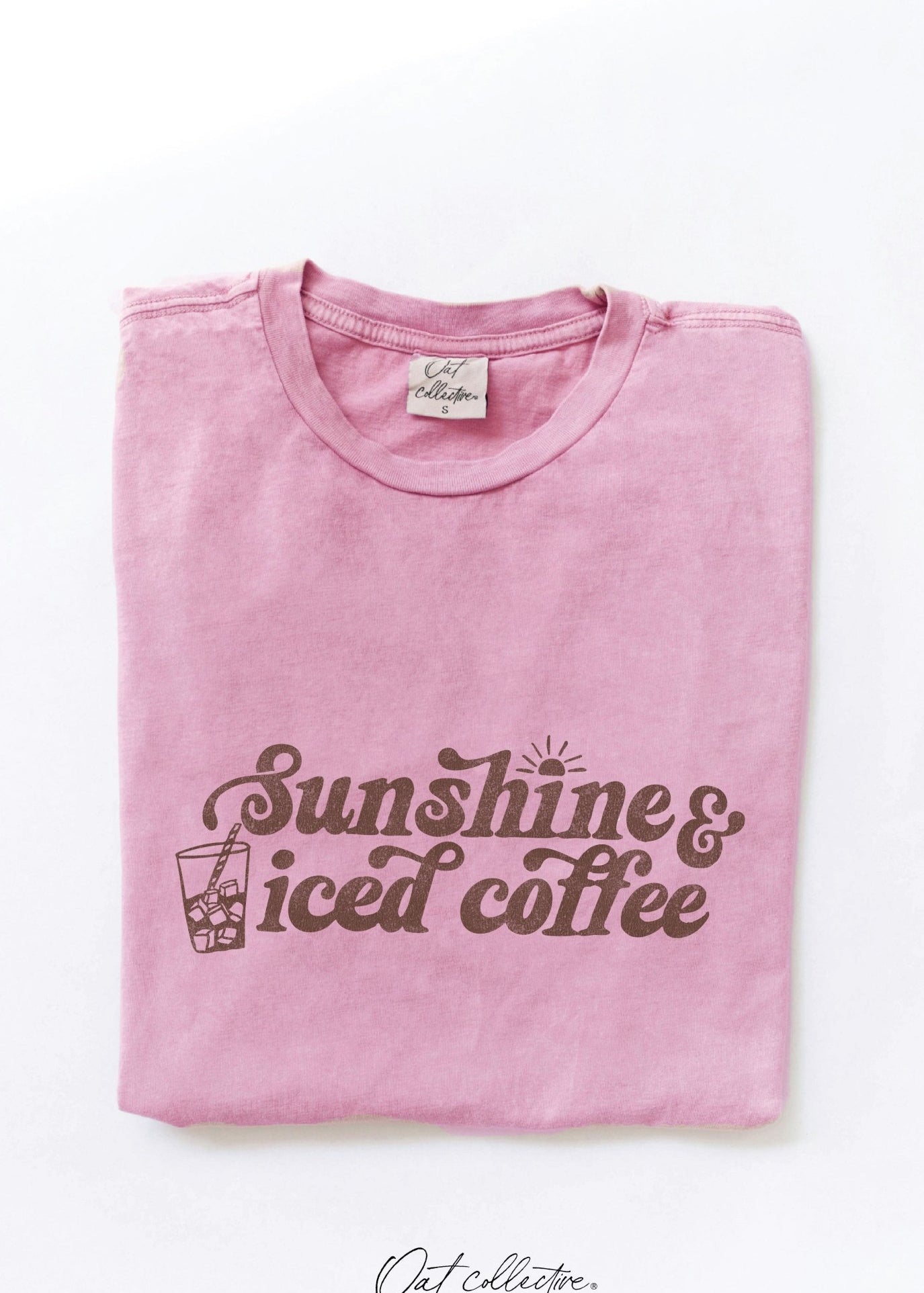 Flamingo Pink "Sunshine & Iced Coffee" Tee - The Nines