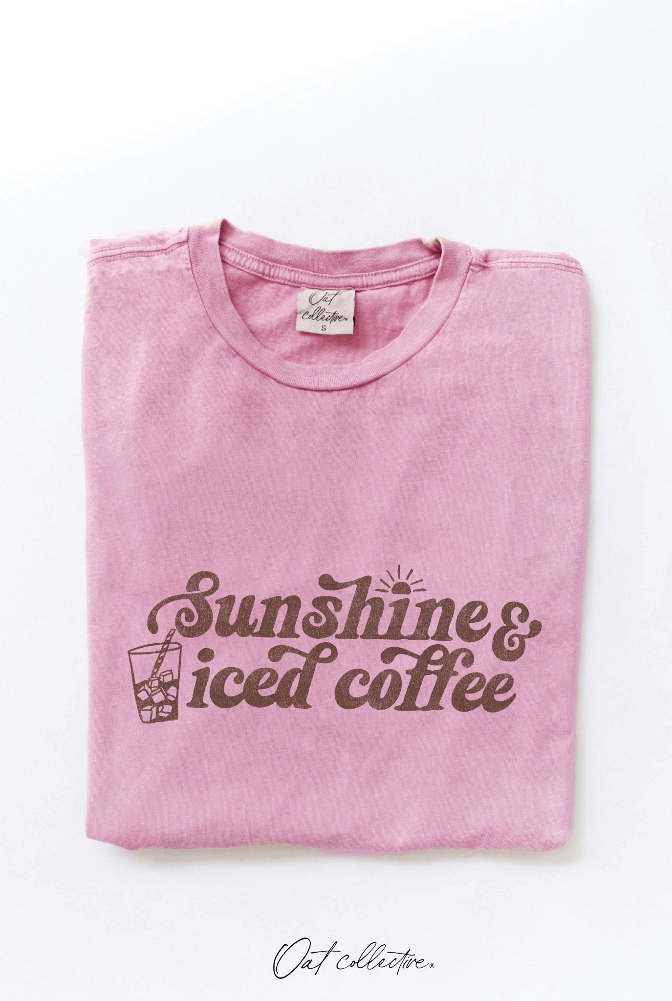 Flamingo Pink "Sunshine & Iced Coffee" Tee - The Nines