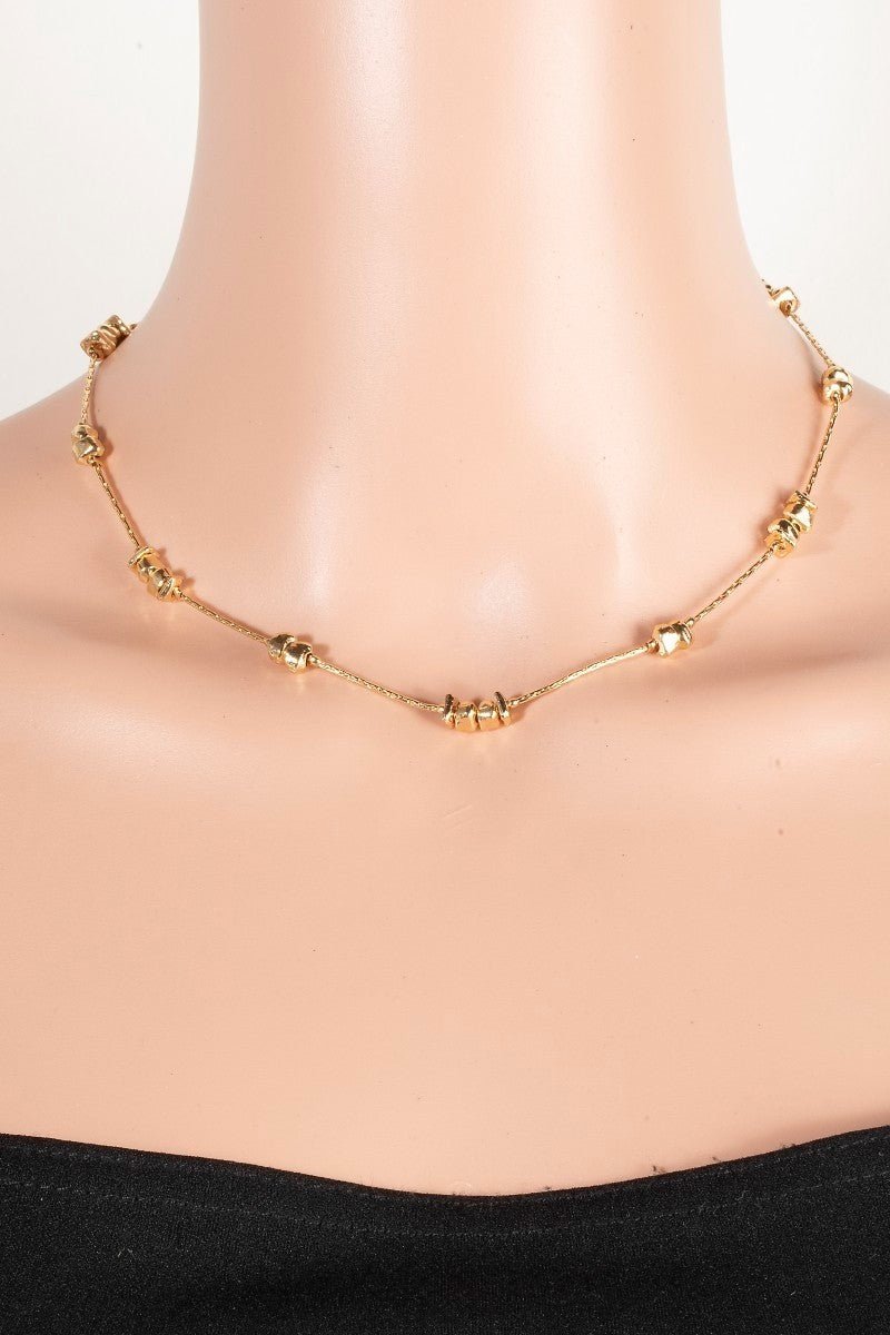 Station Bead Chain Necklace - Gold & Silver - The Nines