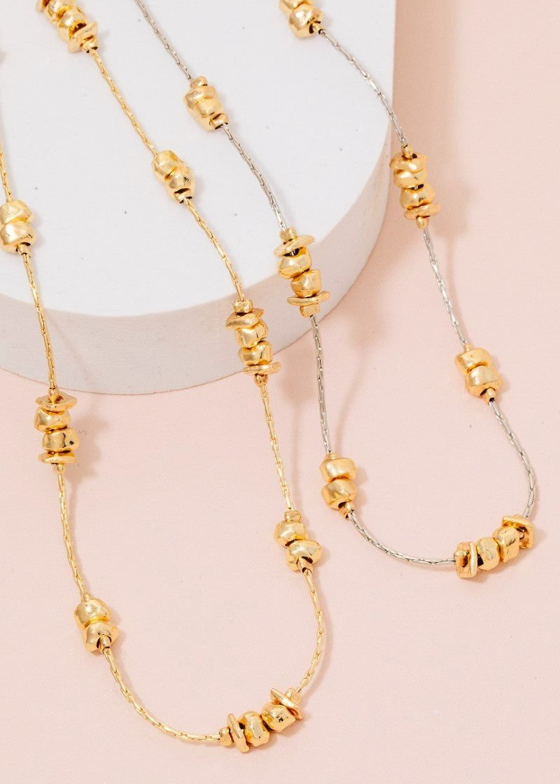 Station Bead Chain Necklace - Gold - The Nines