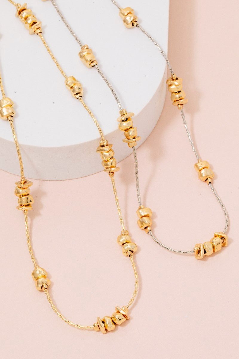 Station Bead Chain Necklace - Gold & Silver - The Nines