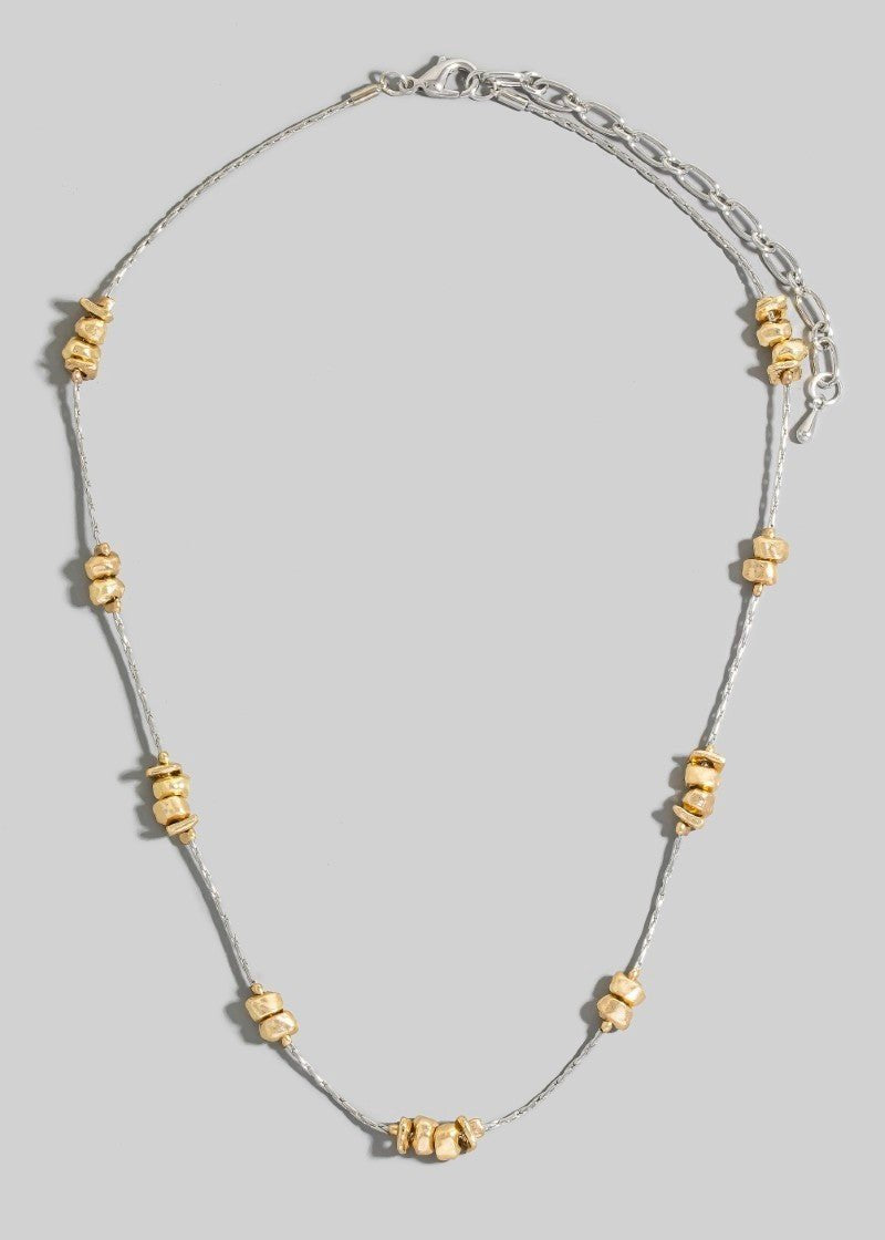 Station Bead Chain Necklace - Gold & Silver - The Nines