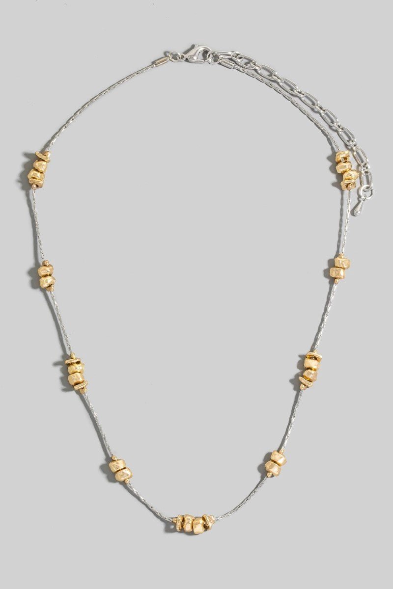 Station Bead Chain Necklace - Gold & Silver - The Nines