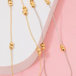 Long Station Bead Necklace - Gold & Silver - The Nines