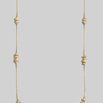Long Station Bead Necklace - Gold - The Nines