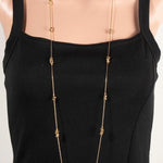 Long Station Bead Necklace - Gold - The Nines