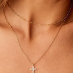 18K Gold Layered Cross Necklace - The Nines
