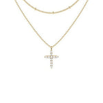 18K Gold Layered Cross Necklace - The Nines