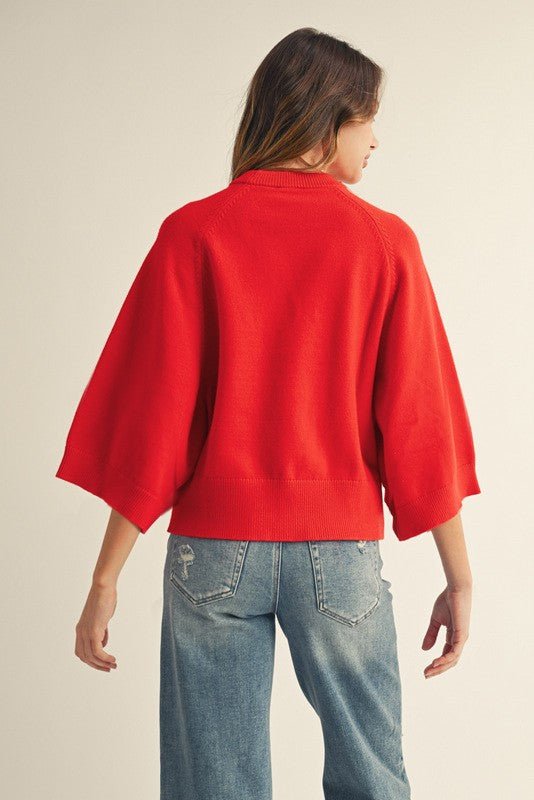 Wide Sleeve Sweater Top - 3 colors! - The Nines