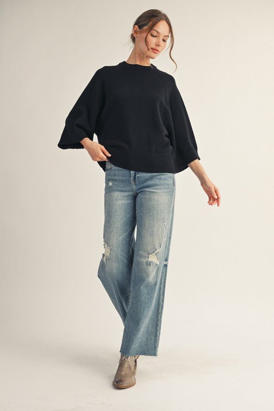Wide Sleeve Sweater Top - 3 colors! - The Nines