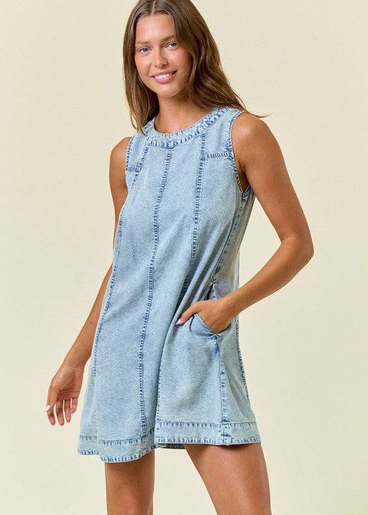 Chambray Pocket Dress - 2 colors! - The Nines