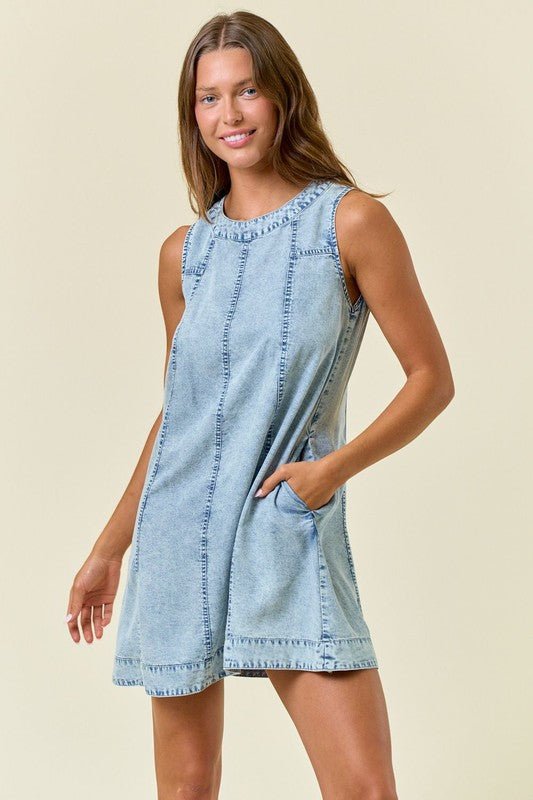 Chambray Pocket Dress - 2 colors! - The Nines