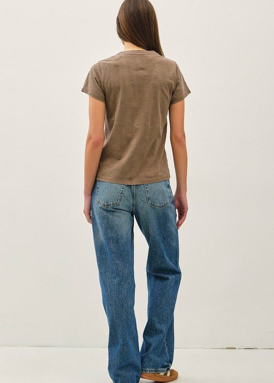 Brown Acid Wash Tee - The Nines