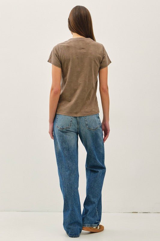 Brown Acid Wash Tee - The Nines