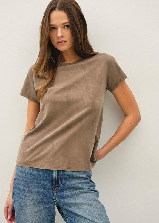 Brown Acid Wash Tee - The Nines