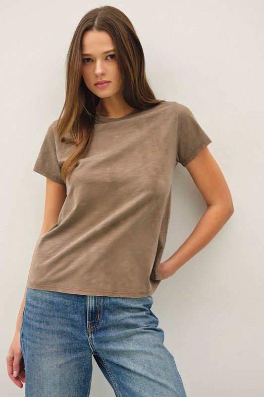 Brown Acid Wash Tee - The Nines