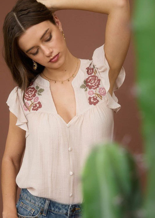 Kaylee Embroidered Tops - The Nines