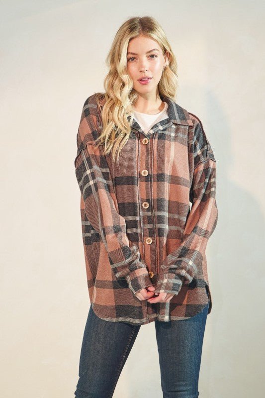Brown Plaid Lightweight Button Down - The Nines