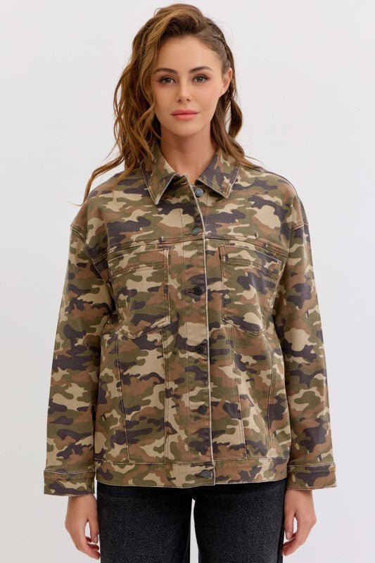 Oversized Washed Camo Jacket - FINAL SALE! - The Nines