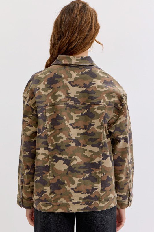 Oversized Washed Camo Jacket - FINAL SALE! - The Nines