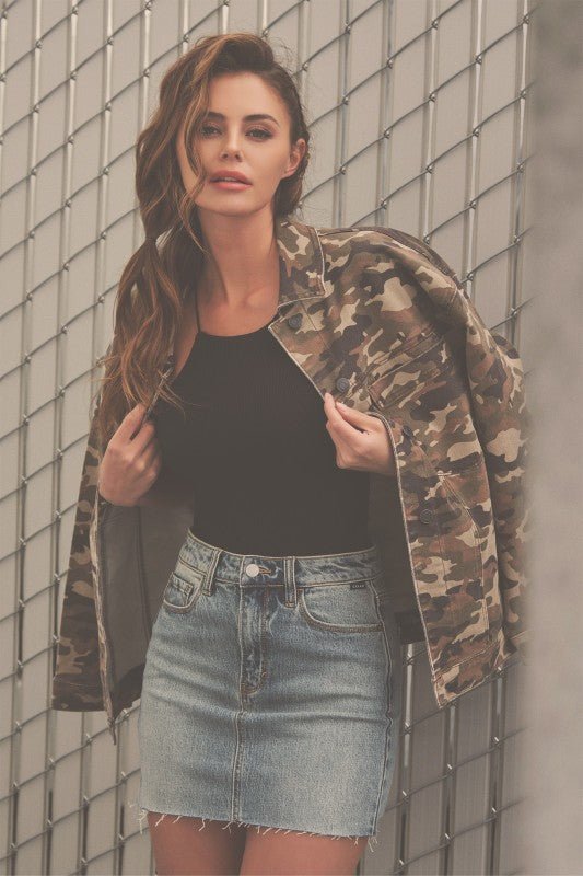 Oversized Washed Camo Jacket - FINAL SALE! - The Nines