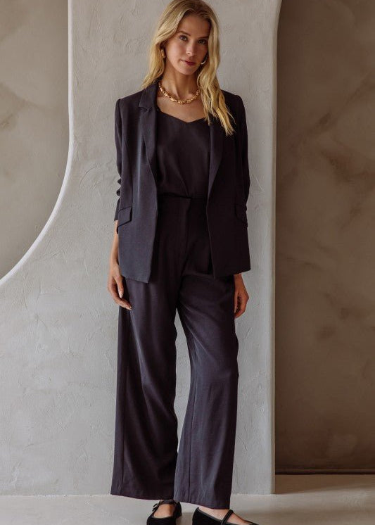 Eco Friendly Shirred Sleeve Blazer - The Nines