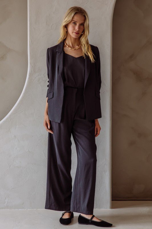 Eco Friendly Shirred Sleeve Blazer - The Nines