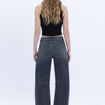 Flying Monkey High Rise Barrel Beachwood Dark Gray Jean - The Nines