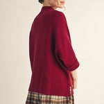 Mock Neck 3/4 Sleeve Sweater Top - The Nines