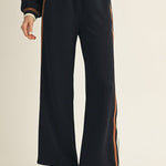 Black Colorblock Trim Detail Pants - The Nines