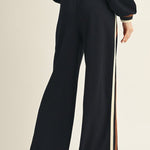 Black Colorblock Trim Detail Pants - The Nines