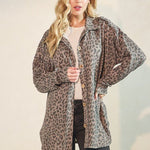 Coco Animal Print Ribbed Lightweight Shacket - The Nines