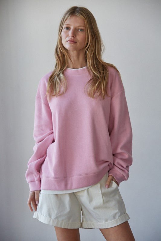 Always on Crew Layered Pullover - 2 Colors! - The Nines