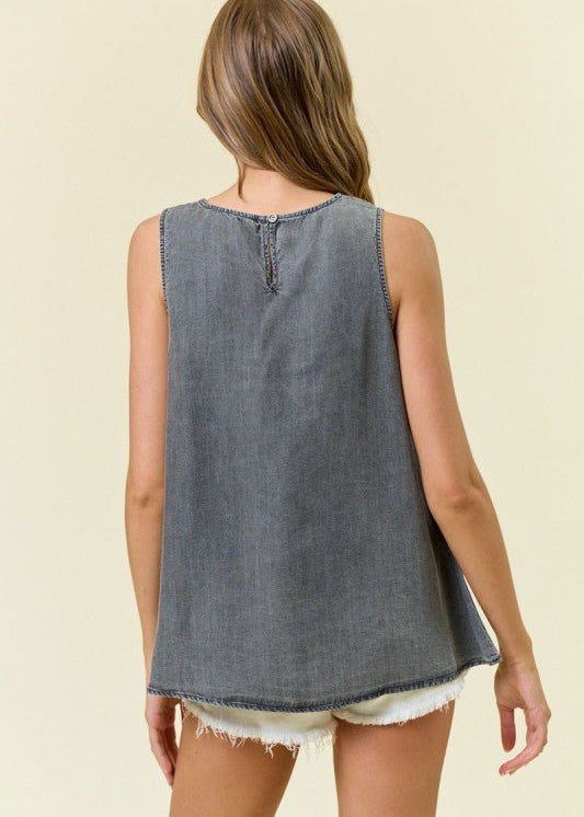 Black Denim Tank Top - The Nines