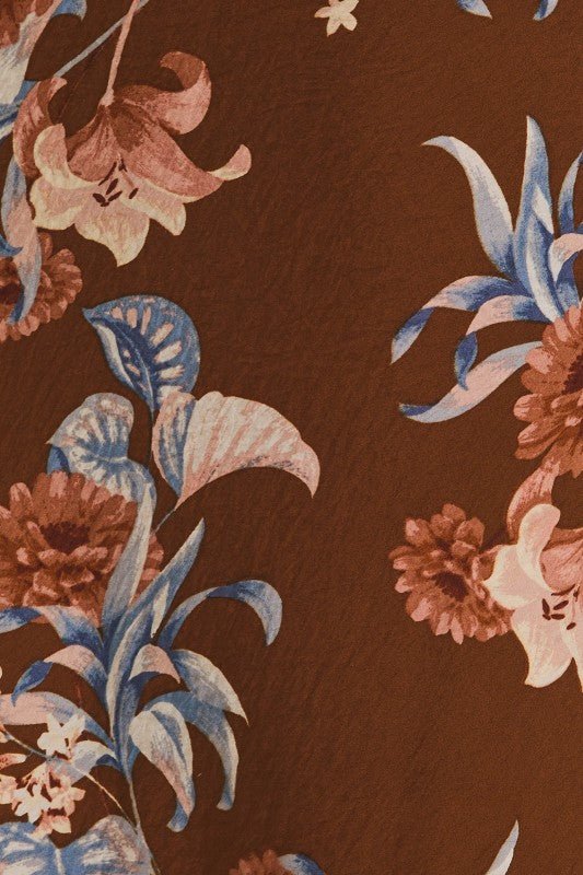 Brown Floral Midi Skirt - The Nines