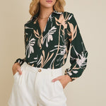 Dark Green Printed Top - The Nines