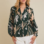Dark Green Printed Top - The Nines