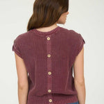 Washed Knit Short Sleeve Pullover - 3 Colors! - The Nines