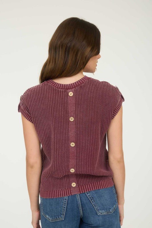 Washed Knit Short Sleeve Pullover - 3 Colors! - The Nines