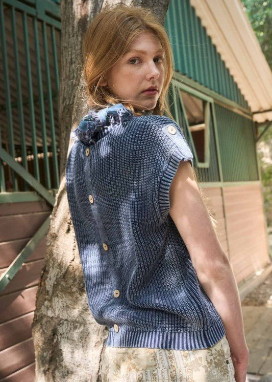 Washed Knit Short Sleeve Pullover - 3 Colors! - The Nines
