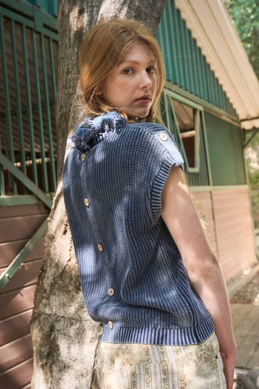 Washed Knit Short Sleeve Pullover - 3 Colors! - The Nines