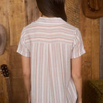 Natural & Red Multistripe Top - The Nines