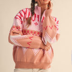 Pink Multicolor Zip Top - FINAL SALE! - The Nines