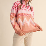 Pink Multicolor Zip Top - FINAL SALE! - The Nines