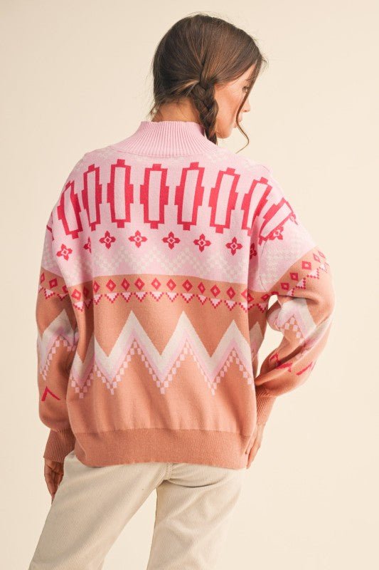 Pink Multicolor Zip Top - FINAL SALE! - The Nines