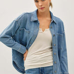 Soft Washed Denim Shacket - Denim