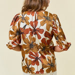 Floral 3/4 Puff Sleeve Top - 2 colors! - The Nines
