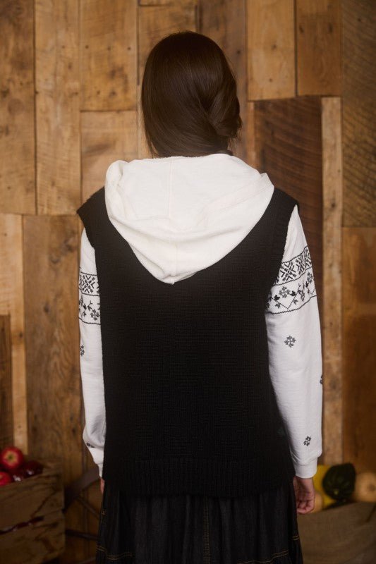 Black Floral Vest - The Nines